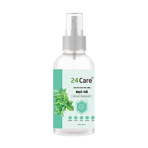 Xịt Phòng Tinh Dầu Bạc Hà Hữu Cơ Organic 24Care 50ML/100ML - Kháng khuẩn - Khử mùi hôi - Đuổi muỗi, côn trùng - Tập trung tinh thần làm việc, lái xe, học hành - Hương thơm thư giãn.