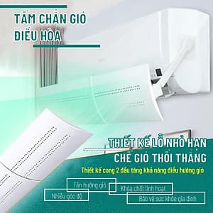 Tấm Chắn Gió Điều Hòa - Tản Nhiệt Máy Lạnh - Thiết Kế Lỗ Nhỏ Tránh Gió Trực Tiếp Từ Điều Hòa - Xoay 180 độ - Chăm Sóc Sức Khỏe Gia Đình, nhựa pvc thân thiện môi trường