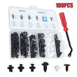 Bộ 100 món kèm keph đinh tán ô tô bằng nhựa và dụng cụ tháo lắp thông minh