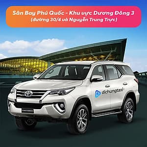 Voucher Xe 7 Chỗ Đưa / Đón Sân Bay Phú Quốc - Khu vực Dương Đông 3 ( đường 30/4 và Nguyễn Trung Trực)