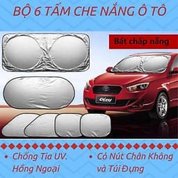 Bộ 6 tấm bạc che nắng phản quang ô tô, Bạt che nắng ô tô gấp gọn tiện lợi, ngăn tia UV nhập thái lan familydecor