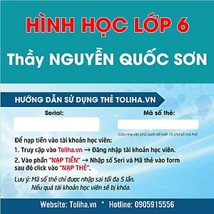 Học trực tuyến HÌNH HỌC - TOÁN HỌC LỚP 6 - Thầy NGUYỄN QUỐC SƠN - Toliha.vn khóa 9 Tháng