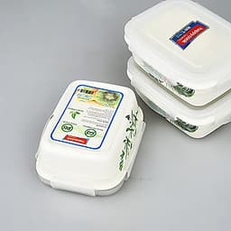 Hộp Cơm Sứ 3 Tầng Chữ Nhật Happycook Tặng Túi Đựng Giữ Nhiệt Cao Cấp - HCC-03R