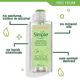 Nước Hoa Hồng Simple Kind To Skin Soothing Facial Toner 200ml - Mẫu Mới