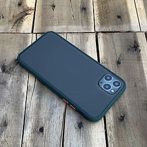 Ốp lưng chống sốc dành cho iPhone 11 Pro Max nút màu cam - Màu xanh đậm