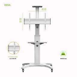 Giá treo tivi di động nhập khẩu D10-AVF1500 màu trắng tuyệt đẹp cho tivi 32-65 inch