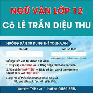 Học trực tuyến NGỮ VĂN LỚP 12 - Cô LÊ TRẦN DIỆU THU - Toliha.vn 9 Tháng