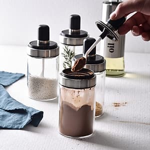 Kệ Hũ Đựng Gia Vị Tích Hợp Muỗng Tiện Lợi