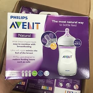 SET 3 BINH SỮA PHILIPS  AVENT NATURAL  SCF013/37 -260 ML  MÀU TRẮNG  TY MẪU MỚI