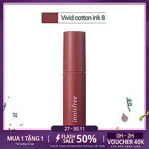 Son Tint Lì Mềm Mượt Innisfree Vivid Cotton Ink 4g
