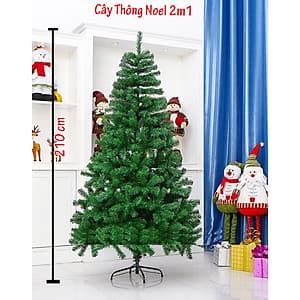 Cây thông noel màu xanh đầu tròn 2in (Cây 210cm)