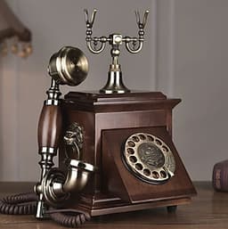 Điện thoại để bàn tân cổ điển chuông thanh bàn phím quay mã DT10 dùng sim di động hoặc dùng cáp nghe gọi âm thanh rõ ràng và để trang trí (điện thoại bàn tân cổ điển)