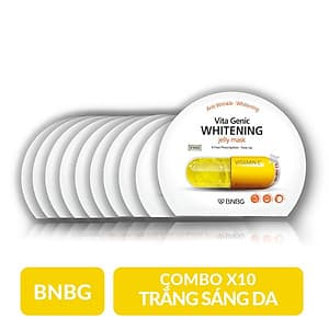 Combo 10 Mặt nạ dưỡng da trắng sáng và làm đều màu da BNBG Vita Genic Whitening Jelly Mask (Vitamin C) 30ml x 10