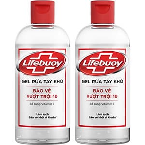 Combo 2 Chai Gel Rửa Tay Khô Sạch Siêu Nhanh Lifebuoy Bảo Vệ Vượt Trội 10 (Chai Nắp 235ml x 2)