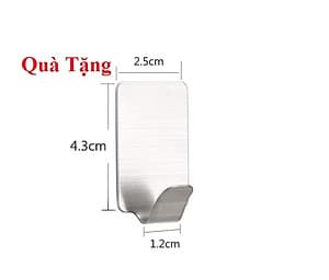 Móc Treo Quần Áo, Thanh INOX SUS304 6 Chấu dán tường sủ dụng keo 3M siêu dính - Tặng 1 Móc Inox dán tường
