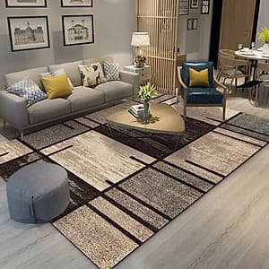 Thảm lì bali trải sàn họa tiết kẻ cao cấp 1m6x2m3
