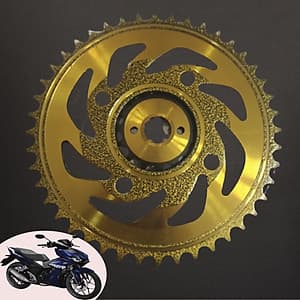 Nhông sên dĩa , Honda Winner 42T  Hàng Thái nhập, NSD Winner 150, Winner X, màu VÀNG cực đẹp kết hợp với mẫu xéo lửalửa, nhông nhỏ có hoa văn siêu đẹp