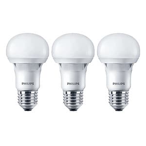 Bộ 3 Bóng Đèn Philips LED Ecobright 5W 6500K E27 A60  - Ánh Sáng Trắng - Hàng Chính Hãng