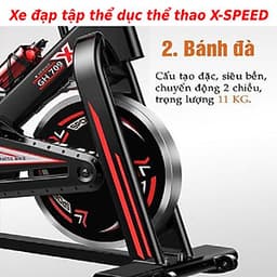 Xe đạp thể dục thể thao - xe đạp tập thể dục thể thao tại nhà X-SPEED tặng bóng bàn luyện phản xạ cao cấp + đồng hồ đo chỉ số + bình nước thể thao
