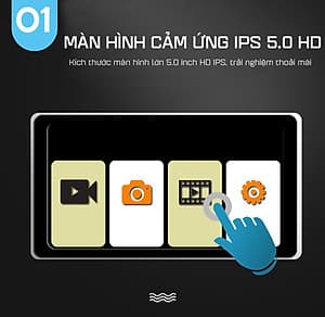 Camera Hành Trình Xe Tải Màn Hình Cảm Ứng 5.0 inch Full HD 1080p GPS H5 (Hỗ Trợ Tiếng Việt) 