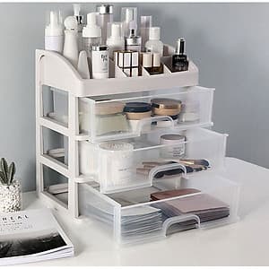 Kệ Đựng Mỹ Phẩm Đồ Trang Điểm Trang Sức 4 Tầng Ngăn Kéo Tiện Dụng