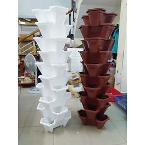 THÁP TRỒNG RAU HỮU CƠ 10 TẦNG- 10 CHẬU- TRỒNG RAU- HOA- DÂU TÂY- ĐỘ BỀN CAO- CHẤT LIỆU TỐT- AN TOÀN- HIỆU QUẢ - Giao màu ngẫu nhiên