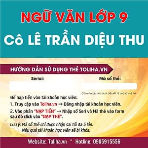 Học trực tuyến NGỮ VĂN LỚP 9 - Cô LÊ TRẦN DIỆU THU - Toliha.vn khóa 6 Tháng