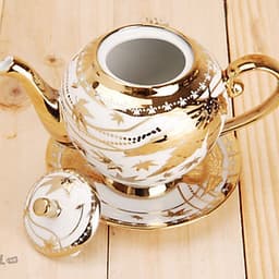 Bộ ấm trà 6 ly hoàng gia nhũ vàng