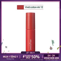 Son Tint Lì Mềm Mượt Innisfree Vivid Cotton Ink 4g
