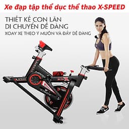 Xe đạp thể dục thể thao - xe đạp tập thể dục thể thao tại nhà X-SPEED tặng bóng bàn luyện phản xạ cao cấp + đồng hồ đo chỉ số + bình nước thể thao