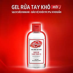Combo 2 Chai Gel Rửa Tay Khô Sạch Siêu Nhanh Lifebuoy Bảo Vệ Vượt Trội 10 (Chai Nắp 235ml x 2)