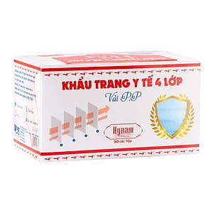 Khẩu trang y tế 4 lớp vải không dệt Hynam - (50 cái/ hộp) - Màu xanh