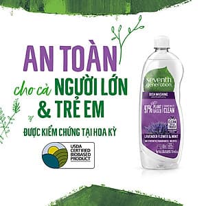 Nước Rửa Chén Gốc Thực Vật Seventh Generation Lavender & Mint Hương Oải Hương Bạc Hà 750Ml