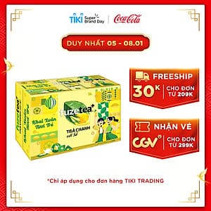 [Nhập mã COCATET2021] Thùng 24 lon Trà Chanh Sả Fuzetea+ (320ml x 24)