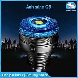 Đèn pin tự vệ siêu sáng Smiling Shark, công nghệ chiếu sáng tối tân, chất liệu hợp kim siêu cứng, chuyên dụng cho bảo vệ canh phòng, tuần tra ban đêm, chống trộm, dã ngoại, tìm kiếm cứu nạn đa dụng - Hàng chính hãng