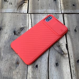 Ốp lưng kéo nắp camera cao cấp dành cho iPhone X / iPhone XS - Màu Đỏ
