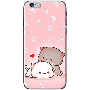 Ốp Lưng Hình Mèo Mập Nền Hồng Dành Cho iPhone 6 / 6s