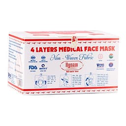 Khẩu trang y tế 4 lớp vải không dệt Hynam - (50 cái/ hộp) - Màu xanh