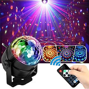 Đèn nháy theo nhạc led cầu hiệu ứng 7 màu siêu đẹp, đèn bay phòng cao cấp cho phòng karaoke phòng ngủ có remote điều khiển từ xa tiện lợi, đèn nháy theo nhạc cảm biến âm thanh nháy theo giai điệu nhac