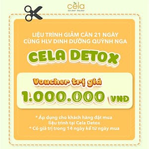 Voucher áp dụng trên chuỗi nhà hàng Celadetox với liệu trình 21 ngày giảm cân an toàn, không gây mệt mỏi dùng phương pháp eatclean do HLV dinh dưỡng thiết kế