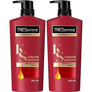 Combo 2 Dầu Gội Tresemmé Keratin Smooth Tinh Dầu Argan Và Keratin Vào Nếp Suôn Mượt 640Gr