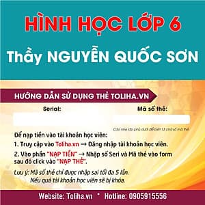 Học trực tuyến HÌNH HỌC - TOÁN HỌC LỚP 6 - Thầy NGUYỄN QUỐC SƠN - Toliha.vn khóa 6 Tháng