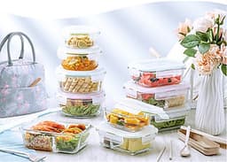 Bộ Hộp Cơm Giữ Nhiệt Thủy Tinh Văn Phòng Cao Cấp - Kèm Túi Xách và Hộp Đựng Đũa Thìa - Giao mẫu ngẫu nhiên