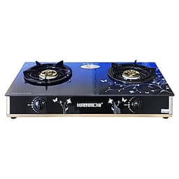 Bếp ga đôi mặt kính cường lực, đầu đốt đồng Kamachi KM-515X - Hàng Chính Hãng