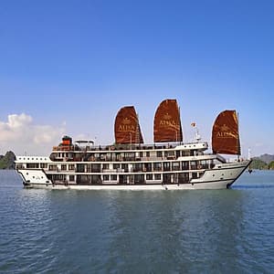 TourTrọn Gói 2N1Đ Ngủ Đêm Trên Du Thuyền 5 Sao Alisa Premier Sang Trọng, Có Bể Bơi (Miễn phí chèo thuyền Kayak khám phá Vịnh Hạ Long, Hang Sửng Sốt, Đảo Titop))