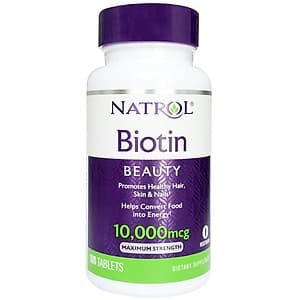 Thực phẩm chức năng bảo vệ sức khỏe Natrol Biotin Beauty 10000 mcg - Hộp 100 viên