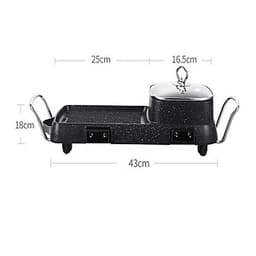 Bếp Lẩu Nướng Điện Đa Năng AST-002 Hình Chữ Nhật 2 Trong 1 Tiện Dụng Bề Mặt Phủ Men Chống Dính Cao Cấp Độ Bền Cao Dễ Dàng Rửa Sạch