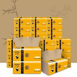 Giấy ăn gấu trúc siêu dai, an toàn khi sử dụng, giấy ăn sợi tre an toàn không chất tẩy trắng (Thùng 30 gói)