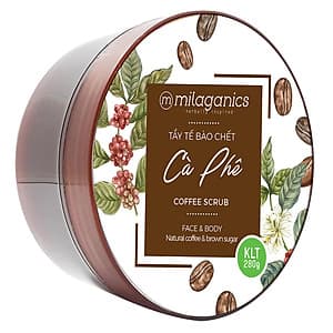 Tẩy Tế Bào Chết Cho Mặt Và Toàn Thân Từ Cà Phê Robusta Natural Coffee & Brown Sugar Scrub MILAGANICS 280g (Hũ)