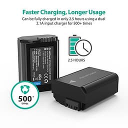 Bộ 2 Pin Và Sạc Kép RAVPower Cho Sony FW50 A6000 A6300 A6400 A6500 A6600 A7II A7SII A7RII A7 Nex - Hàng Nhập Khẩu